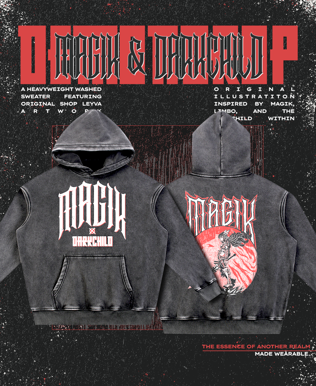 Magik & Darkchild Oversized Snow Washed Hoodie