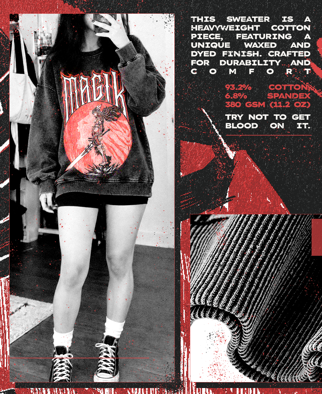 Magik & Darkchild Oversized Crewneck Sweatshirt